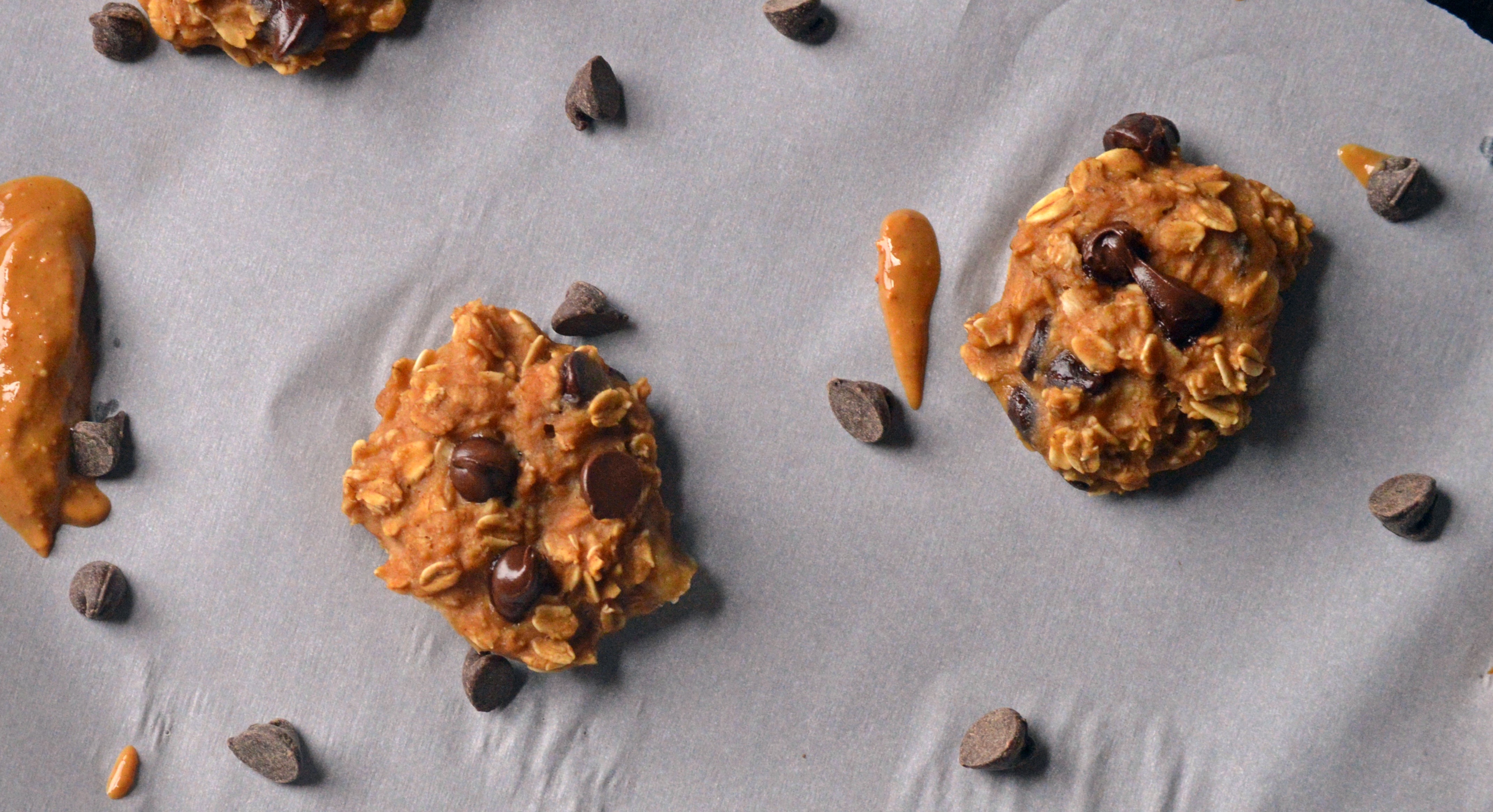 Breakfast Peanut Butter Chocolate Chip Cookies overhead