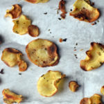 Oven baked veggie chips, made with parsnips