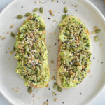 Avocado toast with a variety of seeds