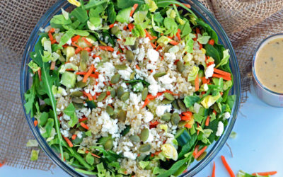 Green Power Crunch Salad with Lemon Tahini Dressing