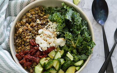 Lentil Salad with Sun-Dried Tomatoes & Feta