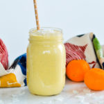 Sunshine Smoothie: Mango, Clementine, Banana, Coconut smoothie with no added sugar and 13 grams of protein