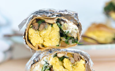 Mushroom Freezer Breakfast Burritos
