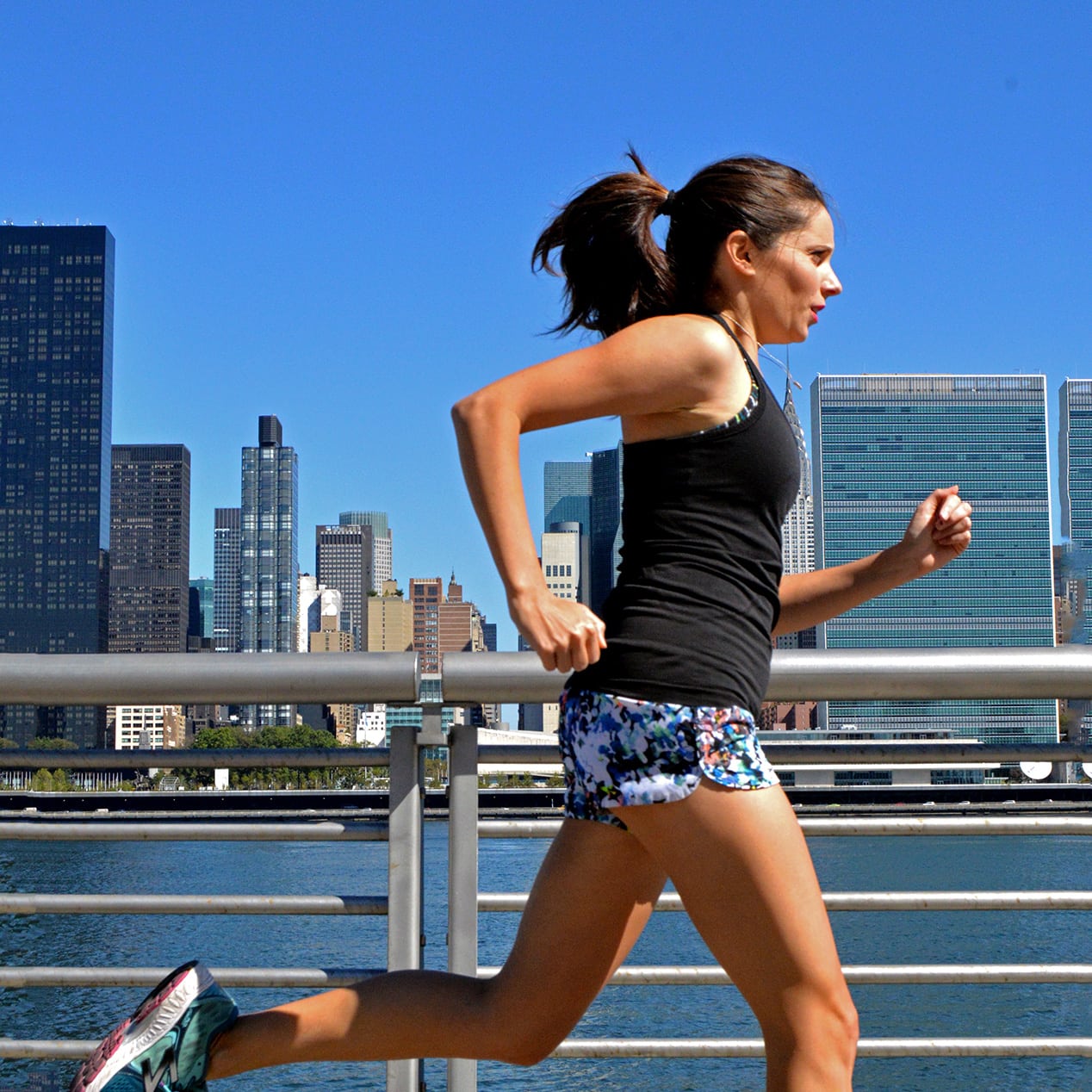 Natalie running side