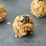 vegan energy ball recipe with peanut butter oatmeal chocolate chip ball