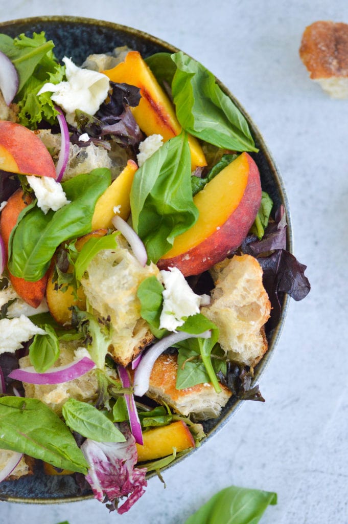 Peach Panzanella Salad