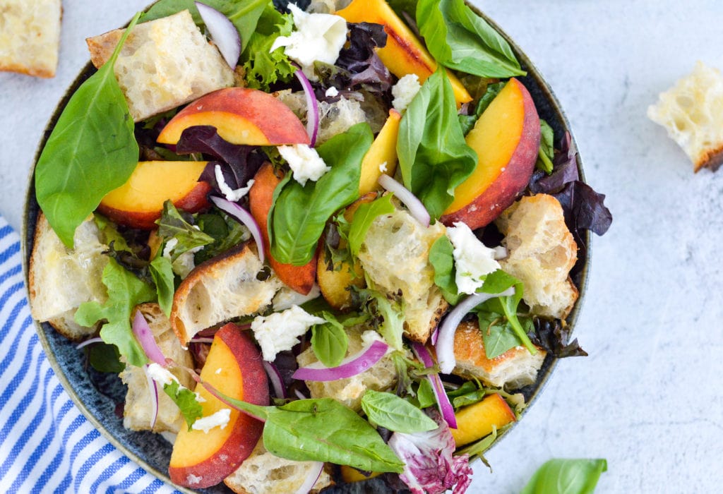 Peach Panzanella Salad