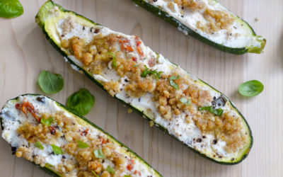 Ricotta Stuffed Zucchini Boats