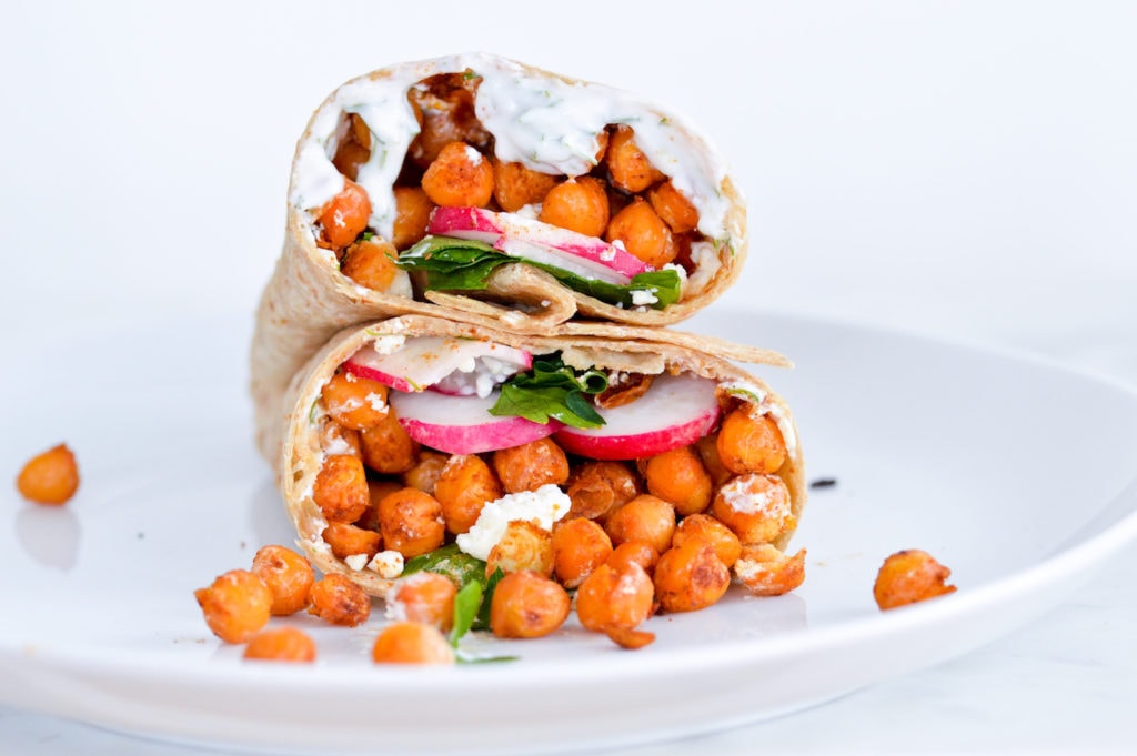 Vegetarian chickpea wrap