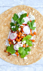 Vegetarian chickpea wrap