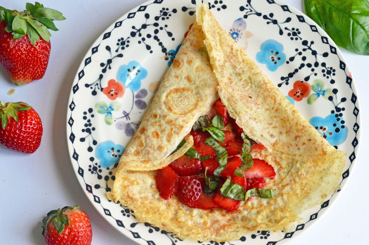 Strawberry & Basil Whole Grain Crepes