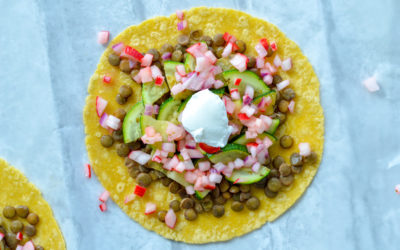 Zucchini & Lentil Tacos with Radish Salsa